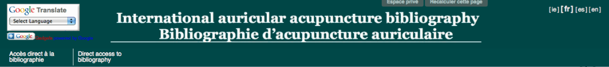 International auricular acupuncture bibliography